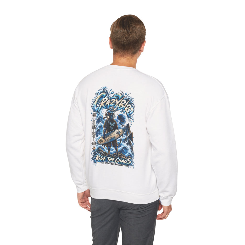 Crazybird Ride the Chaos – Unisex Streetwear Sweatshirt | Bulls and Flowers