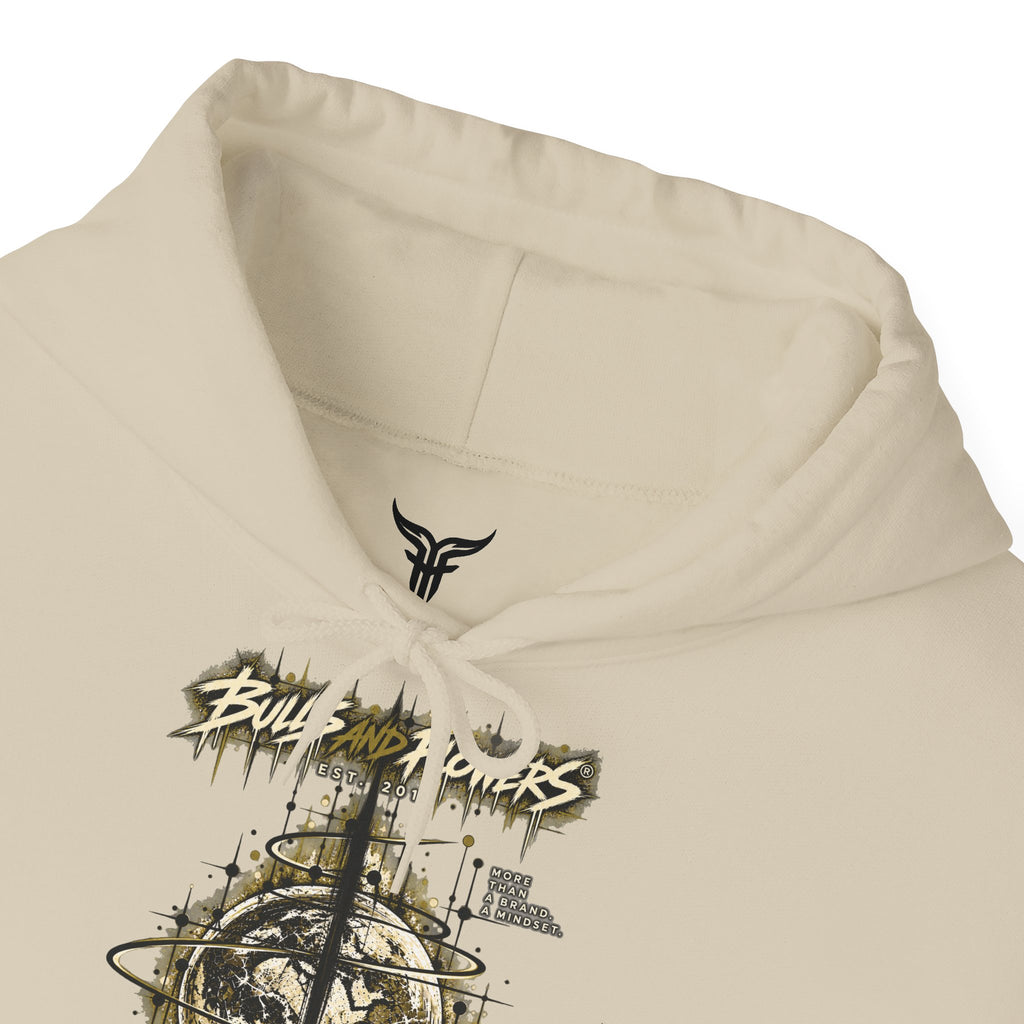 BaF Distressed Compass Skull -huppari