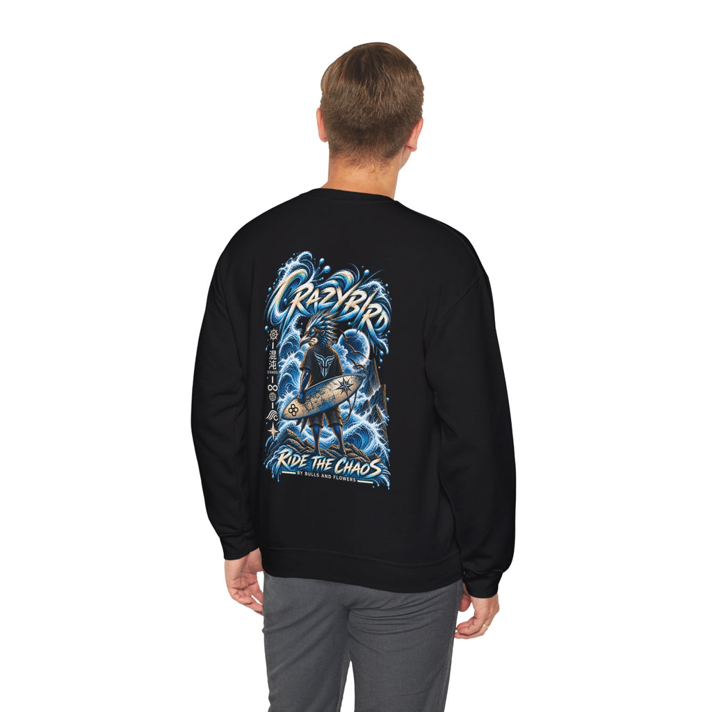 Crazybird Ride the Chaos – Unisex Streetwear Sweatshirt | Bulls and Flowers