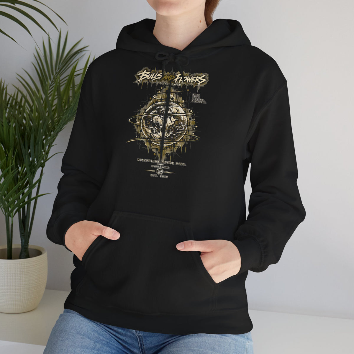 BaF Distressed Compass Skull -huppari
