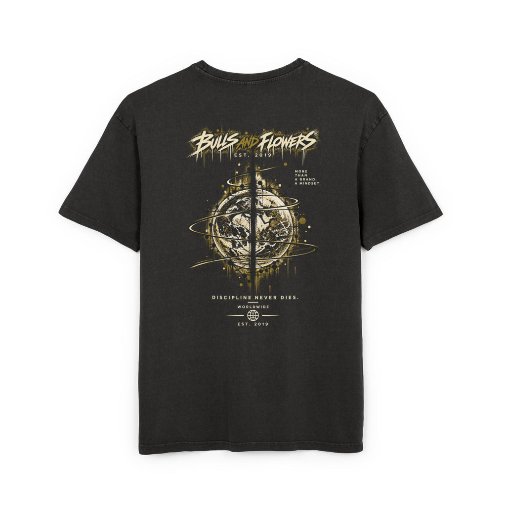 Bulls and Flowers Graphic T-Shirt | Acid Wash Oversize Shirt