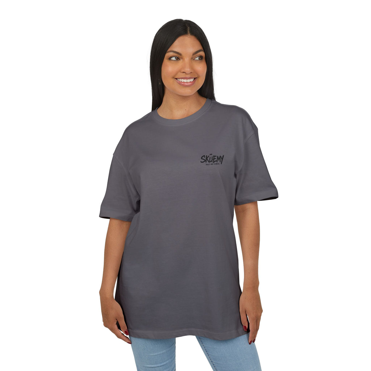 Bulls and Flowers SKÜEMY Cyber Skull – Heavy Oversize T-Shirt    Draft 2025