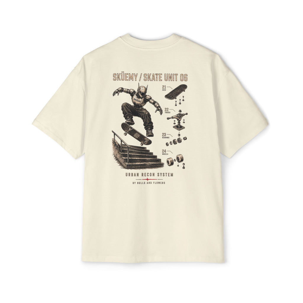 Bulls and Flowers - Sküemy - Unit 06 Skateboard Illustration T-Shirt / Draft 2021