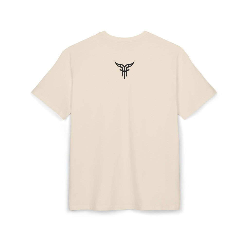 Bulls and Flowers T-shirt | Retro Drip-tekst på lysegråmeleret