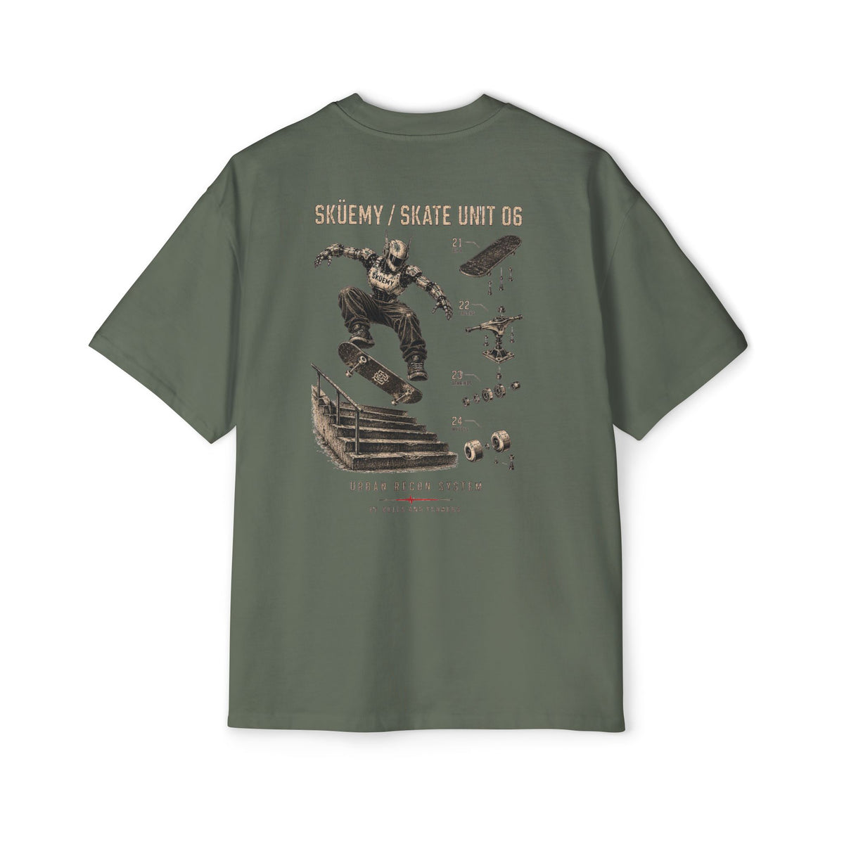 Bulls and Flowers - Sküemy - Unit 06 Skateboard Illustration T-Shirt / Draft 2021