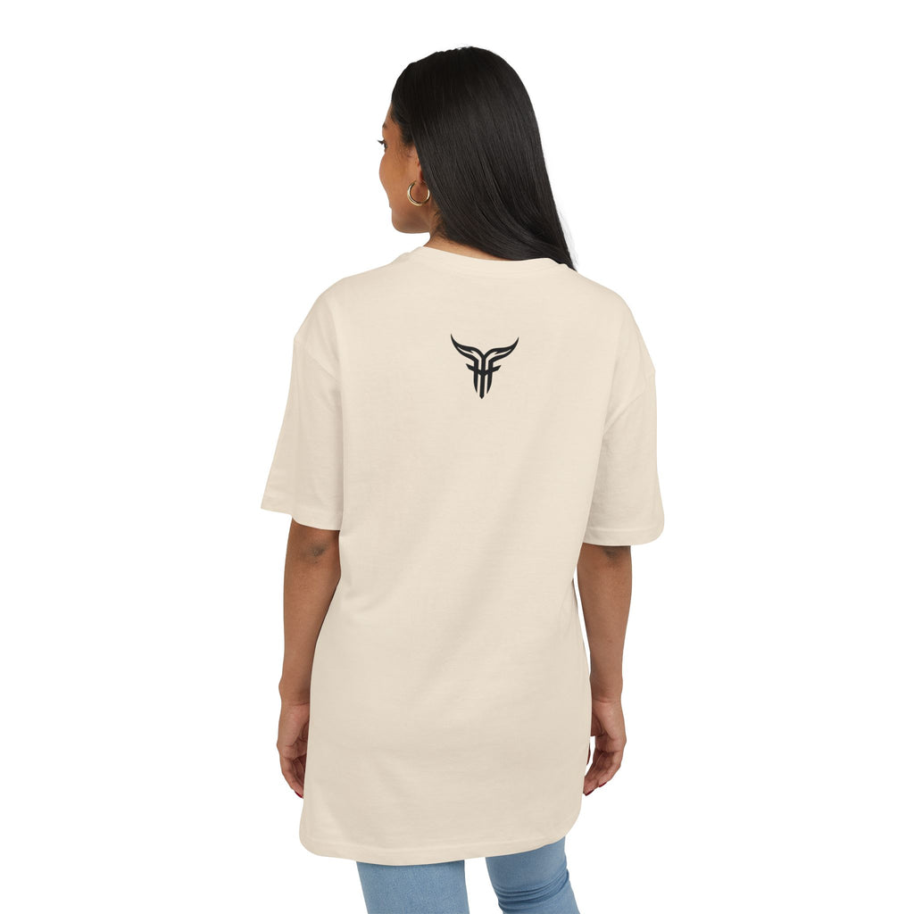 Bulls and Flowers T-shirt | Retro Drip-tekst på lysegråmeleret