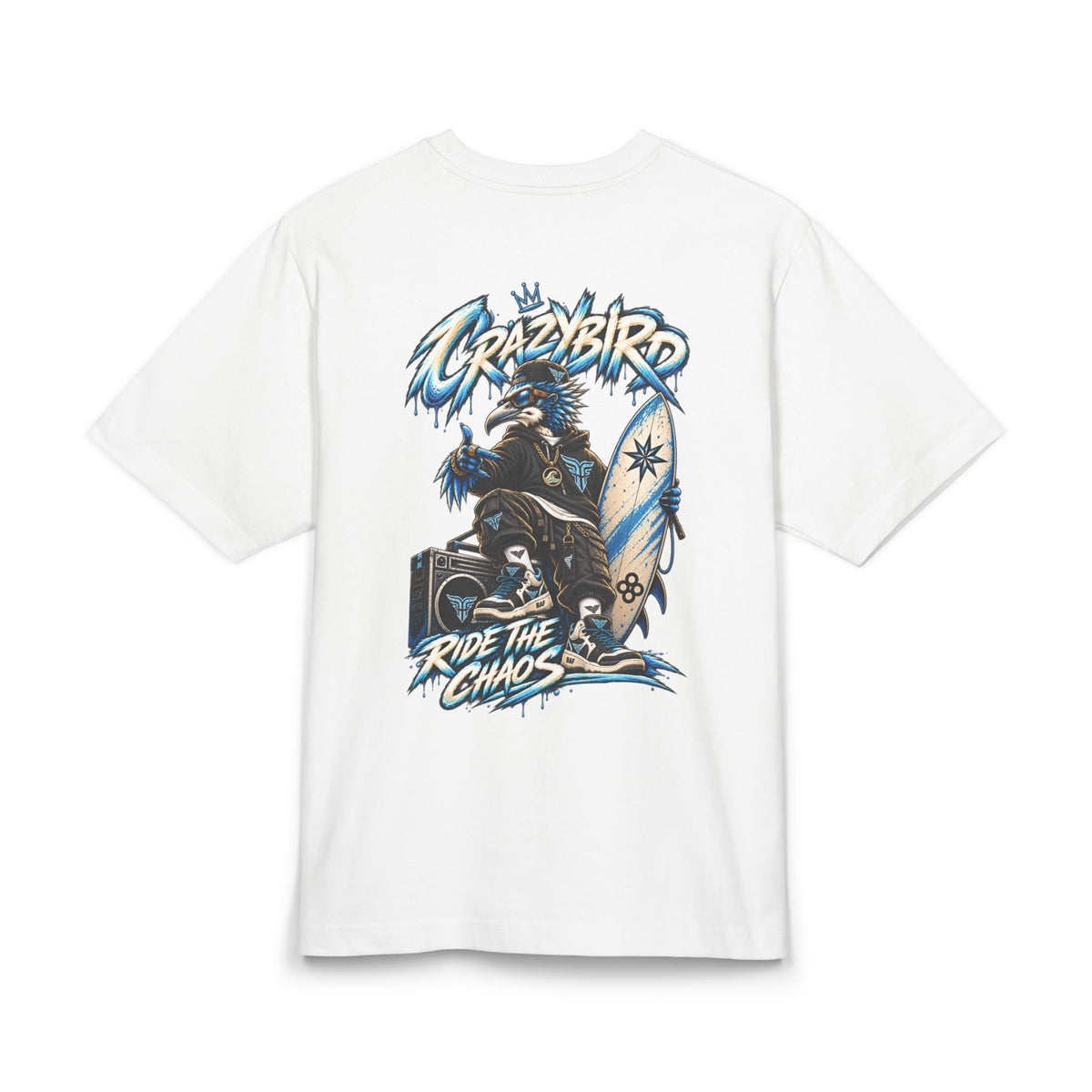 Crazybird Surf Edition – Unisex Streetwear T-Shirt | Bulls and Flowers