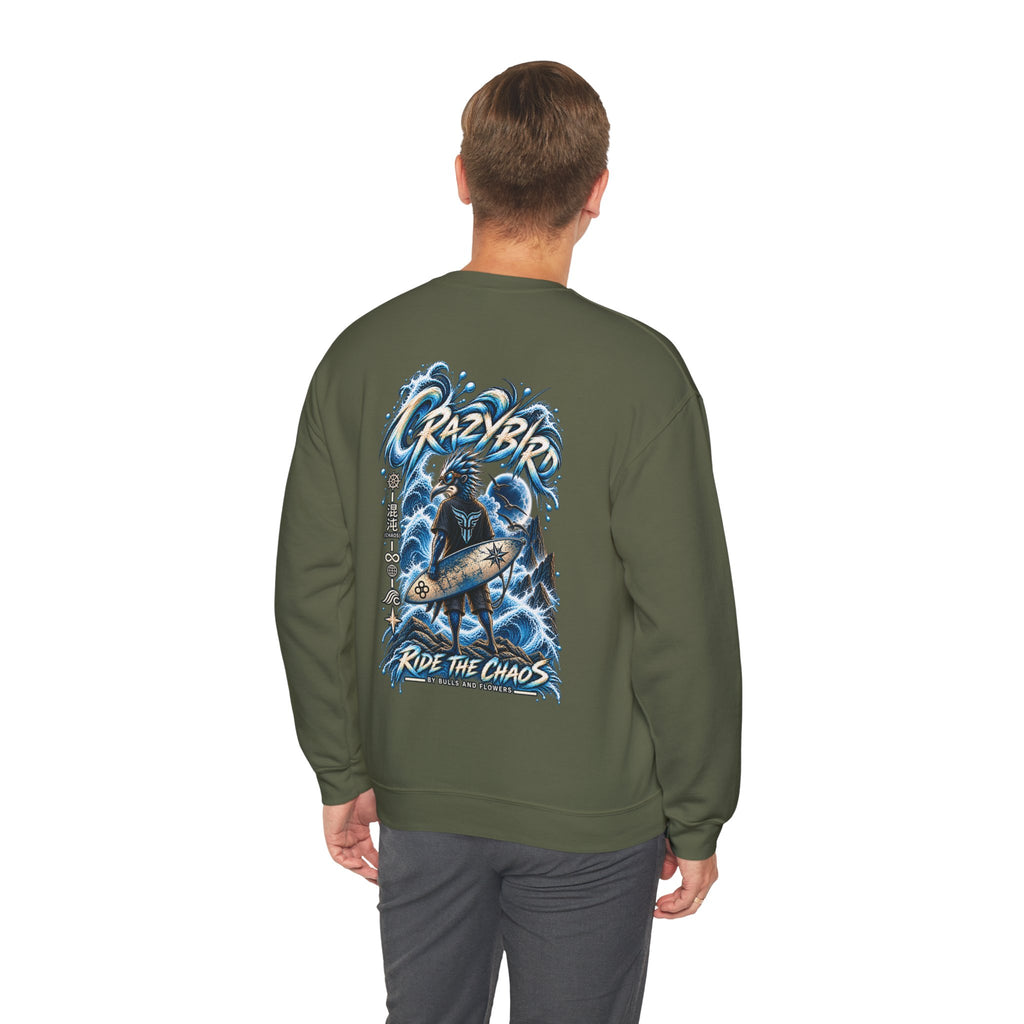 Crazybird Ride the Chaos – Unisex Streetwear Sweatshirt | Bulls and Flowers