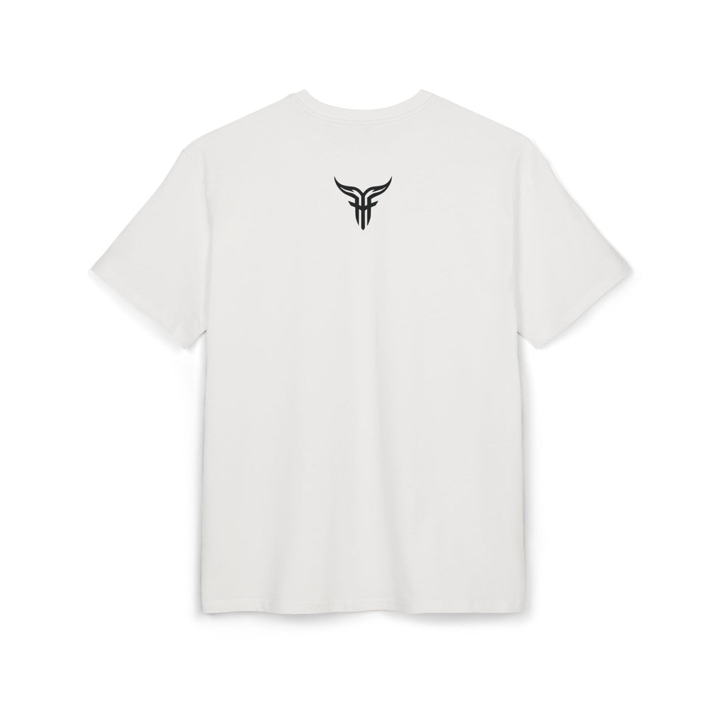 Bulls and Flowers T-shirt | Retro Drip-tekst på lysegråmeleret