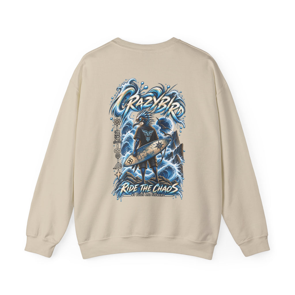 Crazybird Ride the Chaos – Unisex Streetwear Sweatshirt | Bulls and Flowers