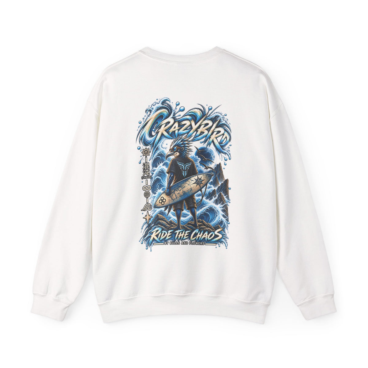 Crazybird Ride the Chaos – Unisex Streetwear Sweatshirt | Bulls and Flowers