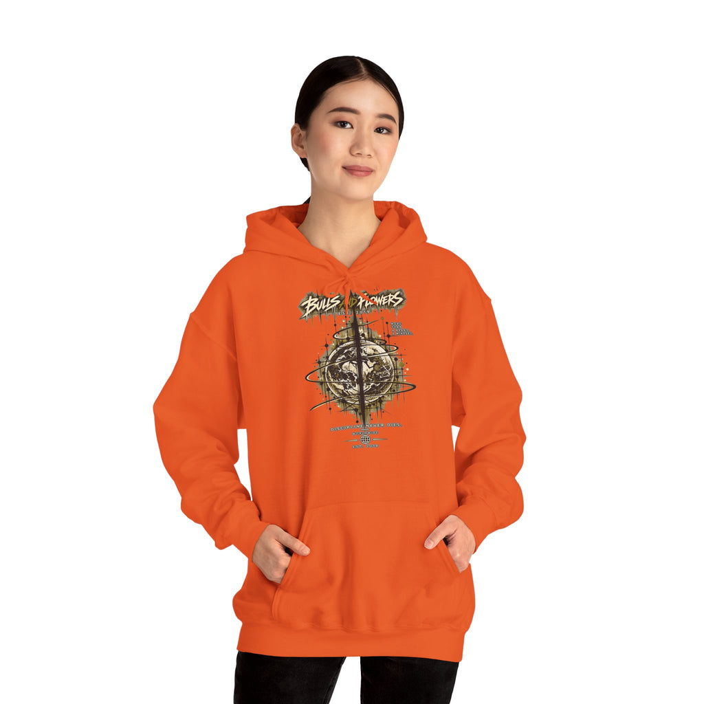 BaF Distressed Compass Skull -huppari