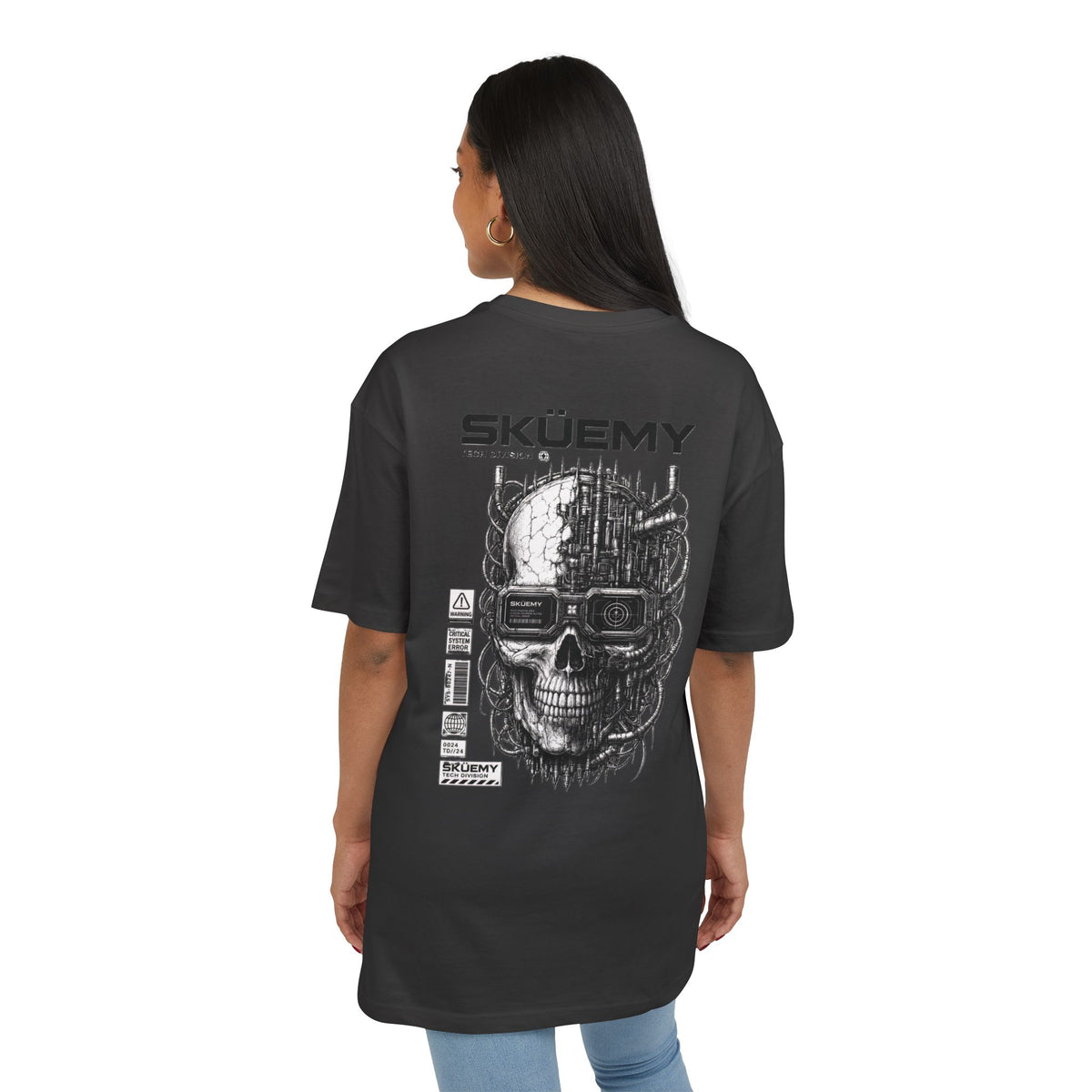Bulls and Flowers  SKÜEMY Cyber Skull Heavy Oversize Tee