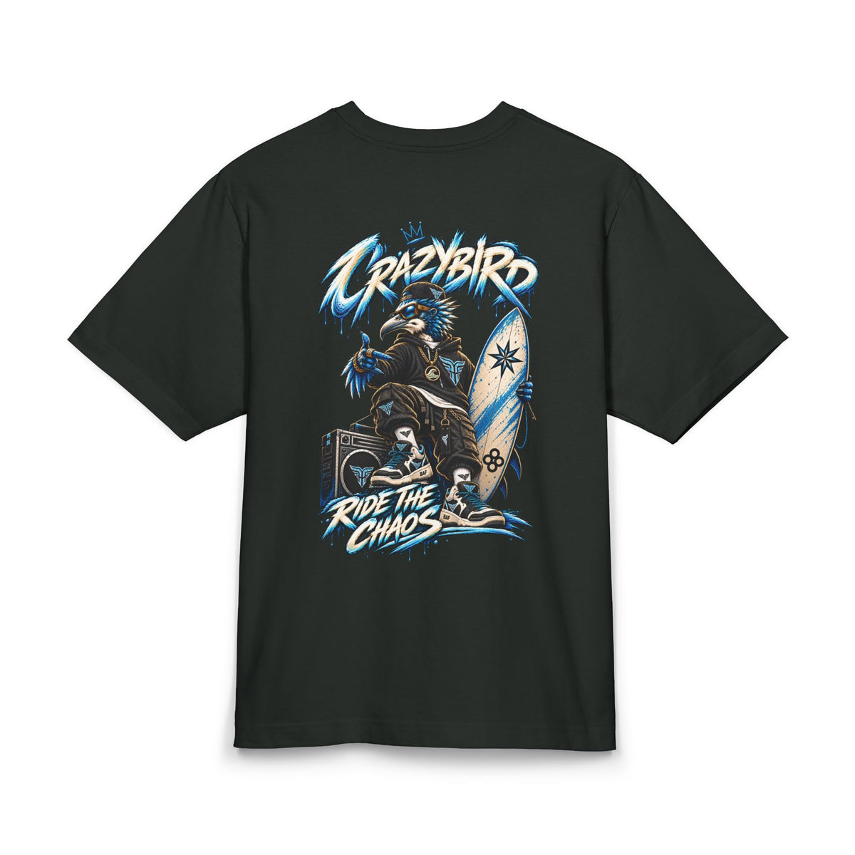 Crazybird Surf Edition – Unisex Streetwear T-Shirt | Bulls and Flowers