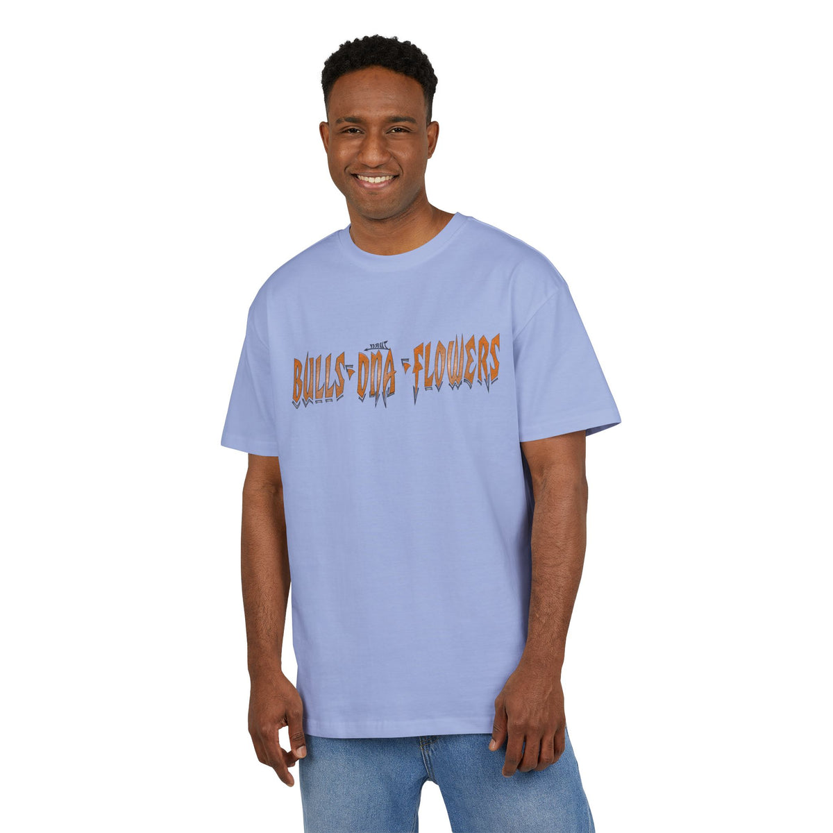Bulls and Flowers Retro Drip – Oversize Unisex T-Shirt