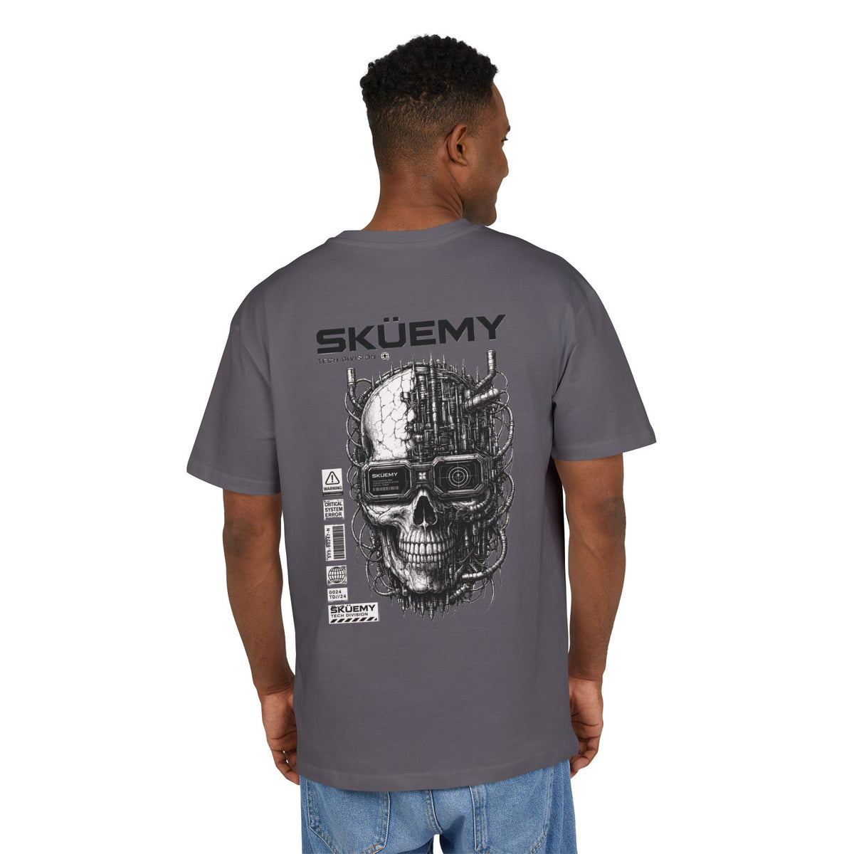 Bulls and Flowers SKÜEMY Cyber Skull – Heavy Oversize T-Shirt    Draft 2025