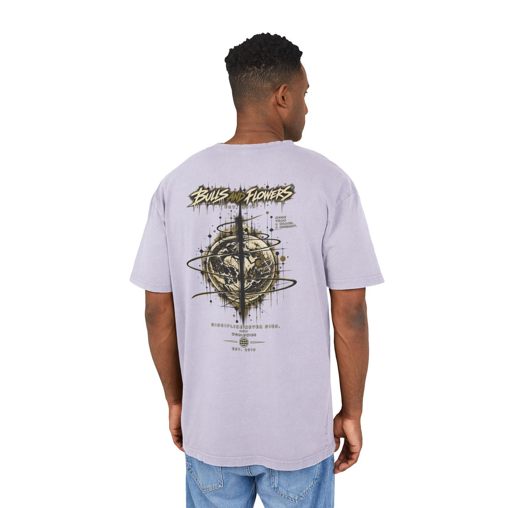 Bulls and Flowers Graphic T-Shirt | Acid Wash Oversize Shirt