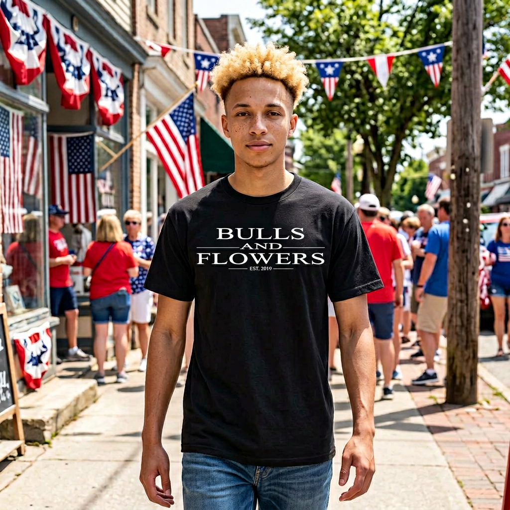 Bulls and Flowers Premium Eternity Oversized Tee