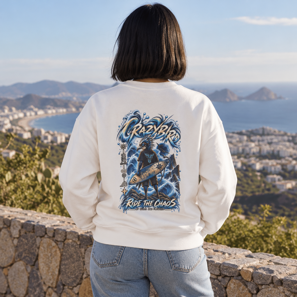 Crazybird Ride the Chaos – Unisex Streetwear Sweatshirt | Bulls and Flowers