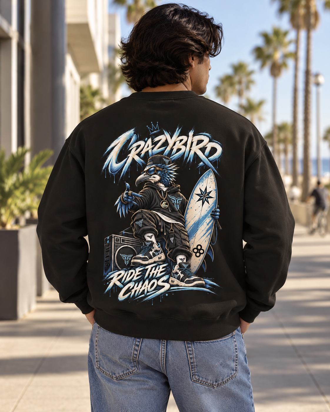 Bulls and Flowers CRAZYBIRD – Ride the Chaos Sweatshirt
