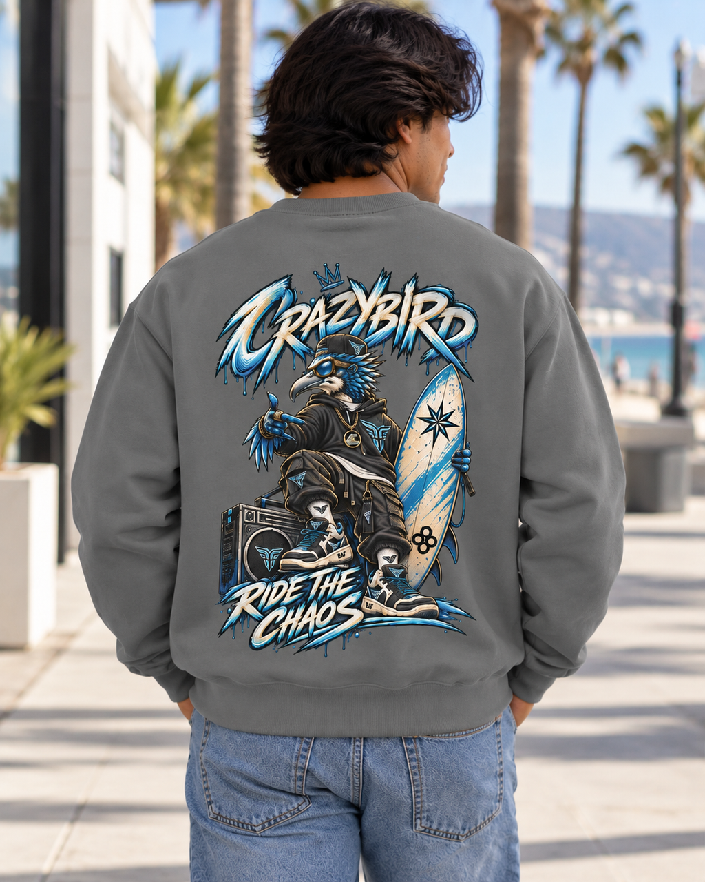 Bulls and Flowers CRAZYBIRD – Ride the Chaos Sweatshirt