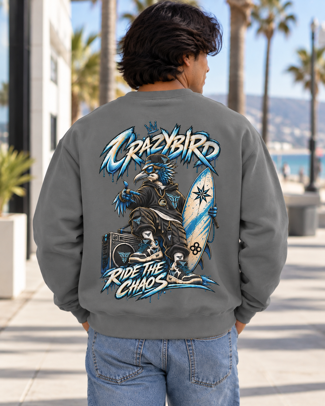 Bulls and Flowers CRAZYBIRD – Ride the Chaos Sweatshirt