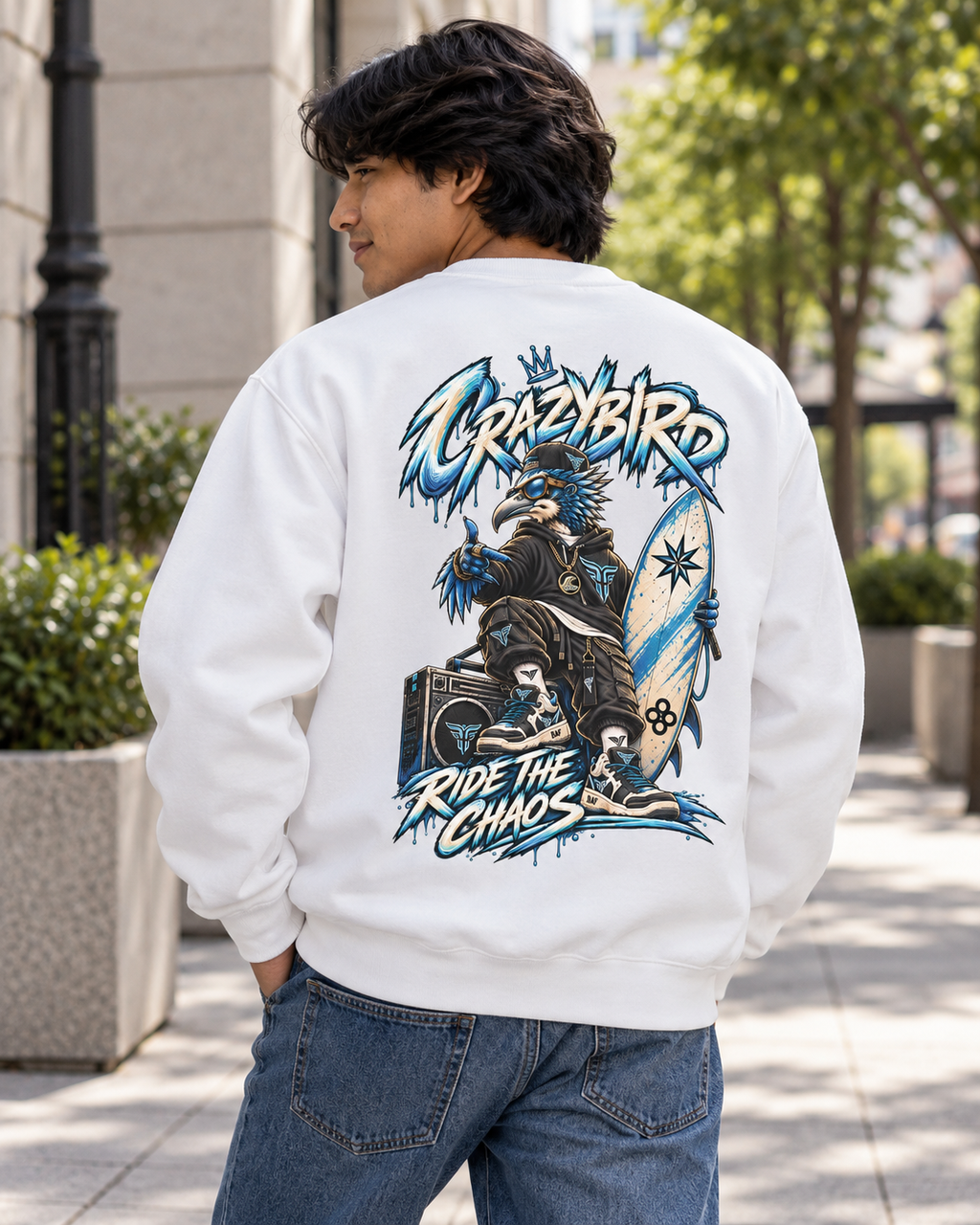 Bulls and Flowers CRAZYBIRD – Ride the Chaos Sweatshirt