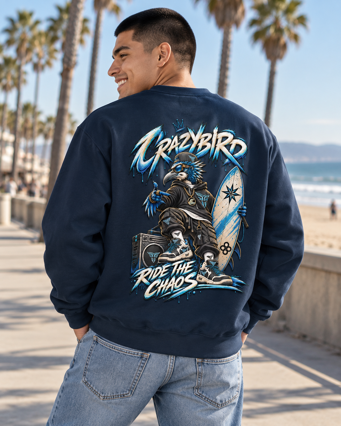 Bulls and Flowers CRAZYBIRD – Ride the Chaos Sweatshirt