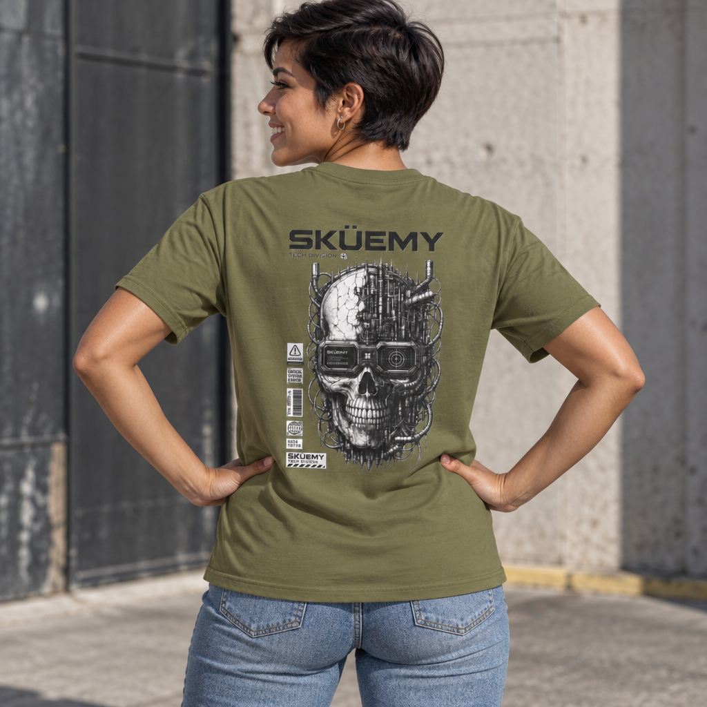 Bulls and Flowers SKÜEMY Cyber Skull – Heavy Oversize T-Shirt    Draft 2025