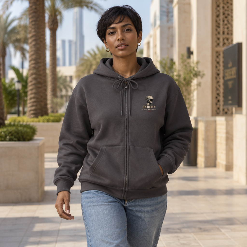 Bulls and Flowres Sküemy Skate Unit 04 Robot Graphic Zip Hoodie