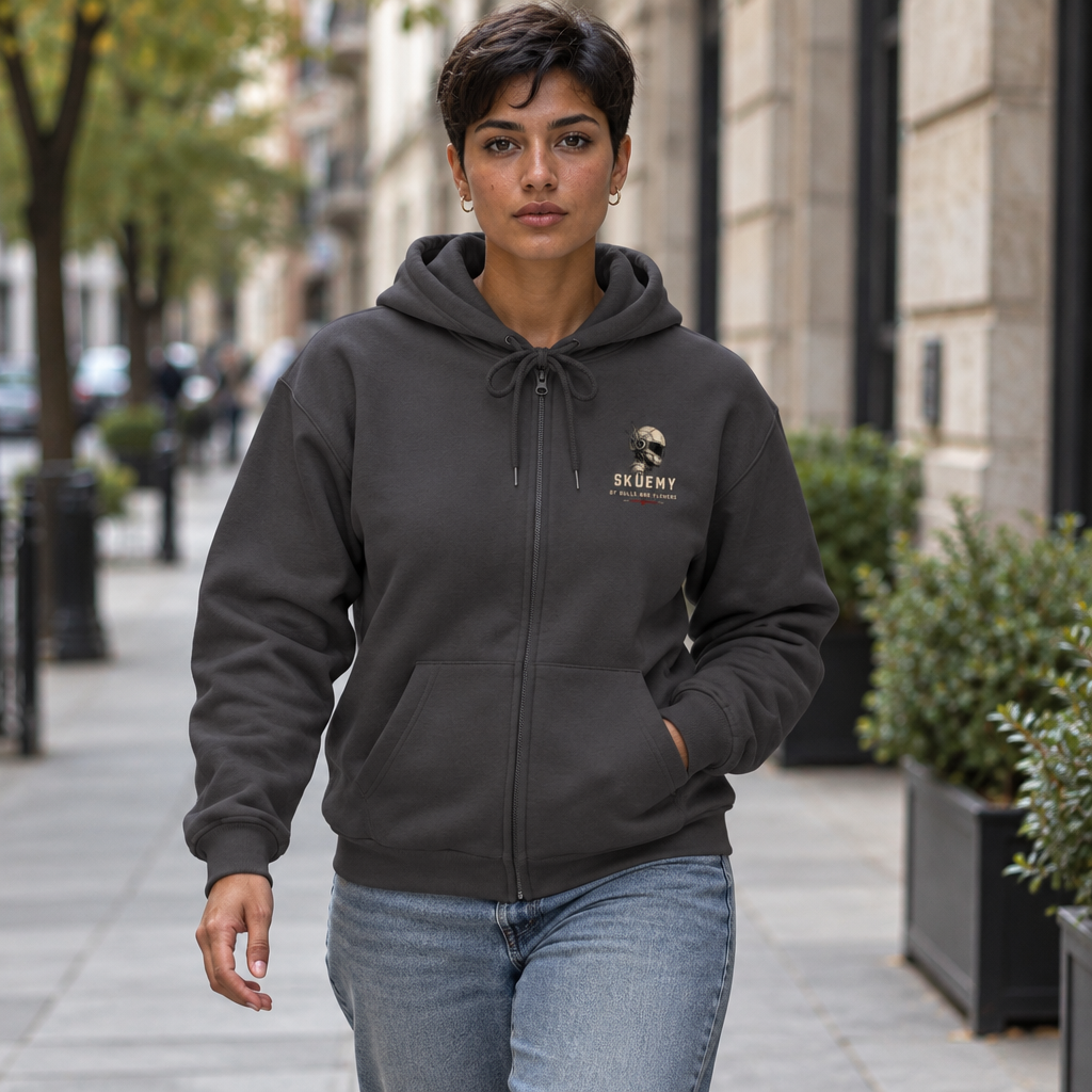 Bulls and Flowres Sküemy Skate Unit 04 Robot Graphic Zip Hoodie