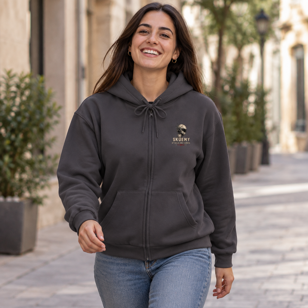 Bulls and Flowres Sküemy Skate Unit 04 Robot Graphic Zip Hoodie
