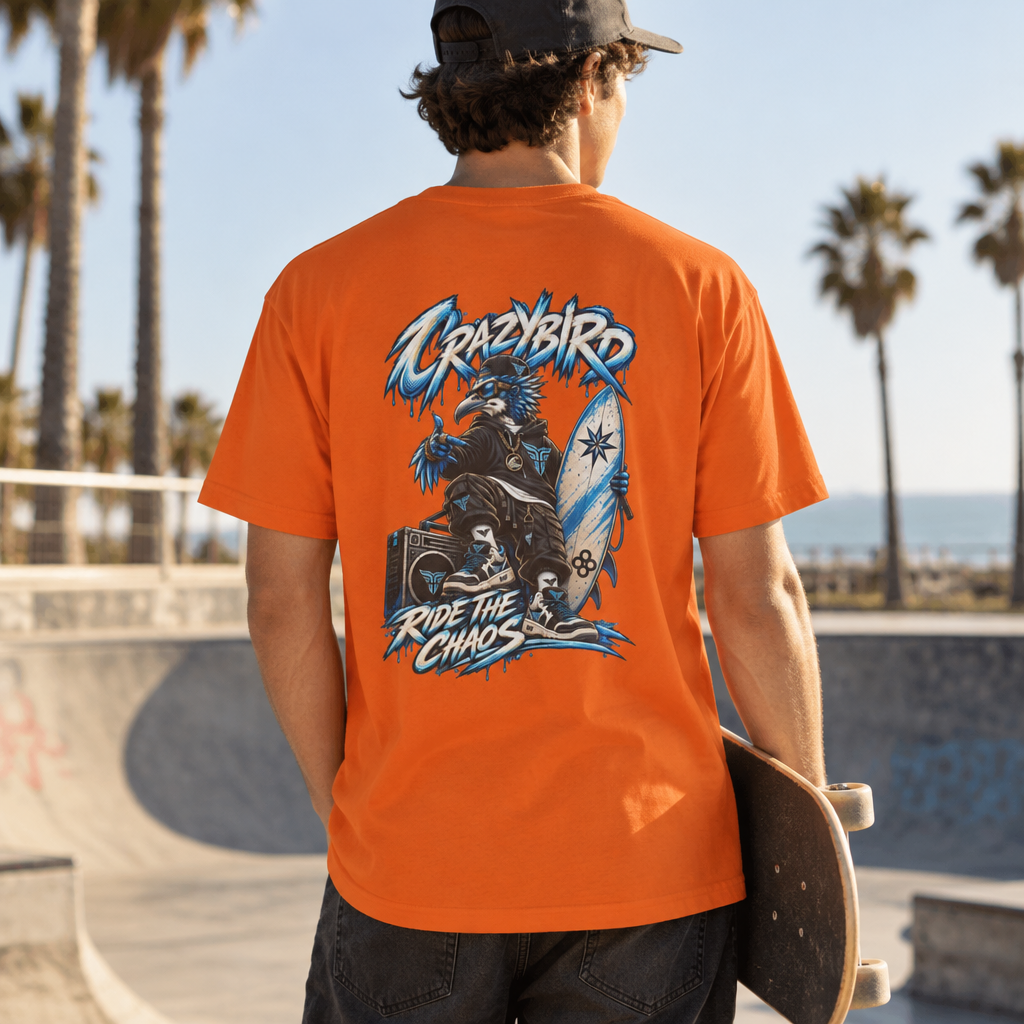 Bulls and Flowers Crazybird Ride the Chaos T-Shirt – Unisex Streetwear