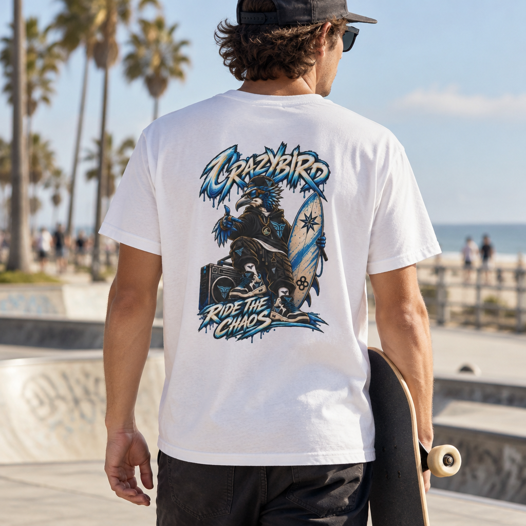 Bulls and Flowers Crazybird Ride the Chaos T-Shirt – Unisex Streetwear