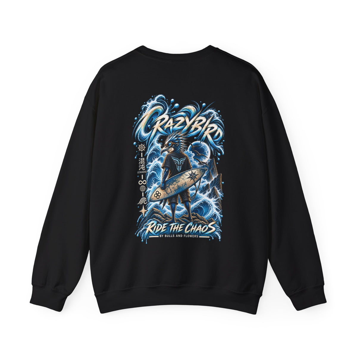 Crazybird Ride the Chaos – Unisex Streetwear Sweatshirt | Bulls and Flowers