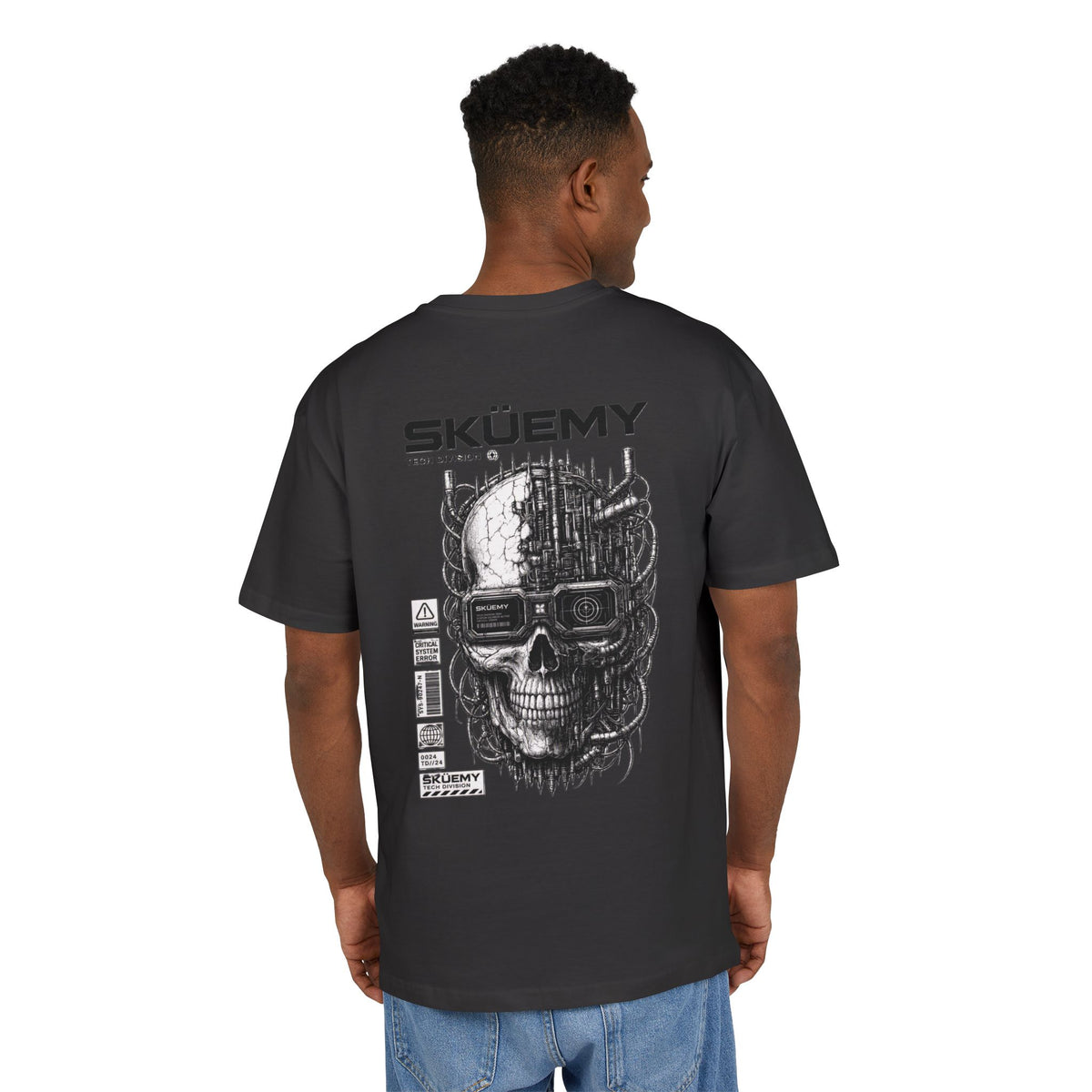 Bulls and Flowers  SKÜEMY Cyber Skull Heavy Oversize Tee
