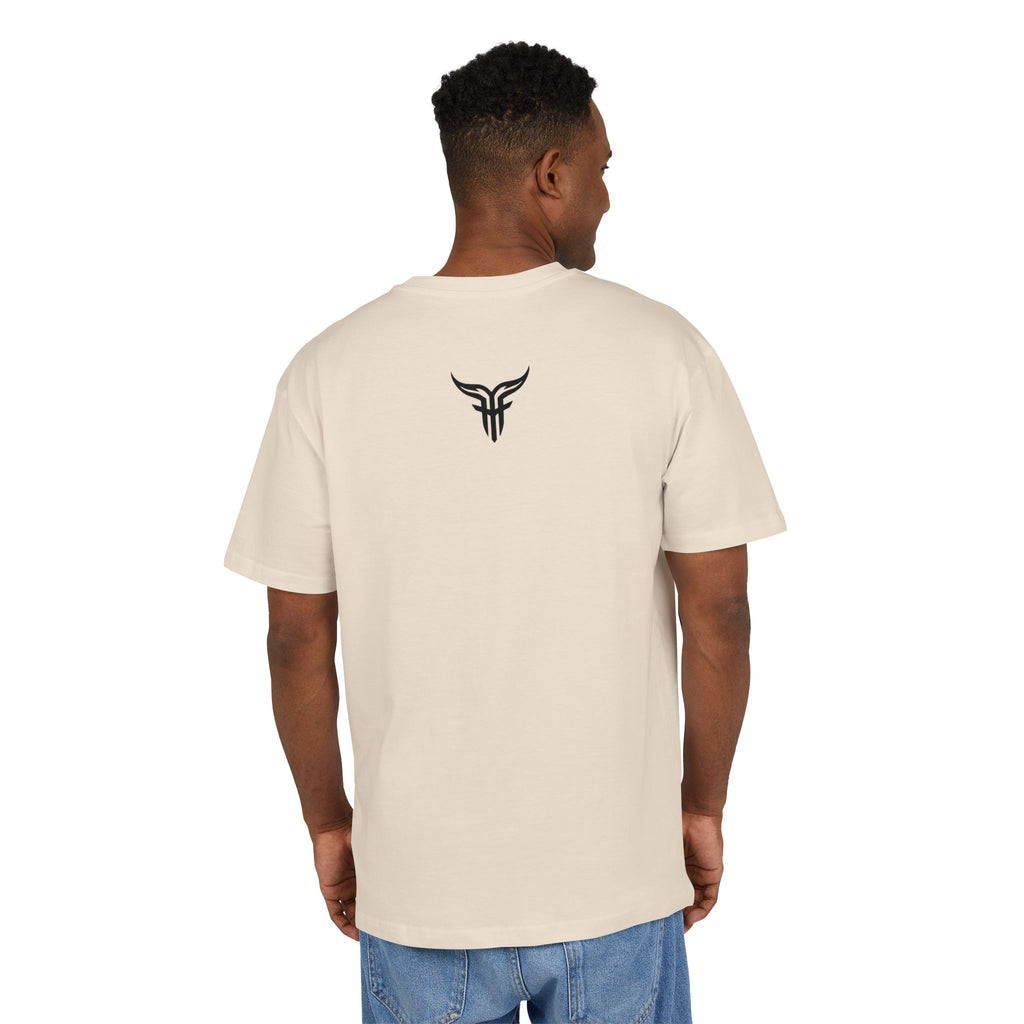 Bulls and Flowers T-shirt | Retro Drip-tekst på lysegråmeleret