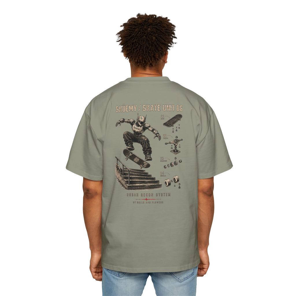 Bulls and Flowers - Sküemy - Unit 06 Skateboard Illustration T-Shirt / Draft 2021