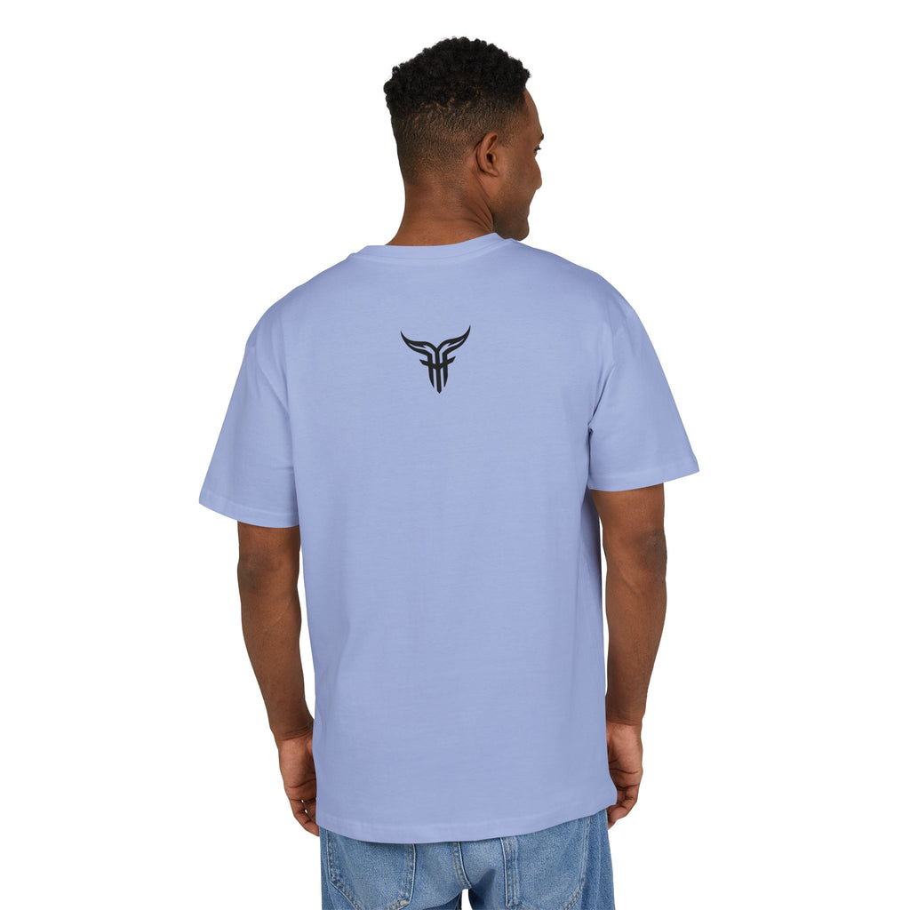 Bulls and Flowers T-shirt | Retro Drip-tekst på lysegråmeleret