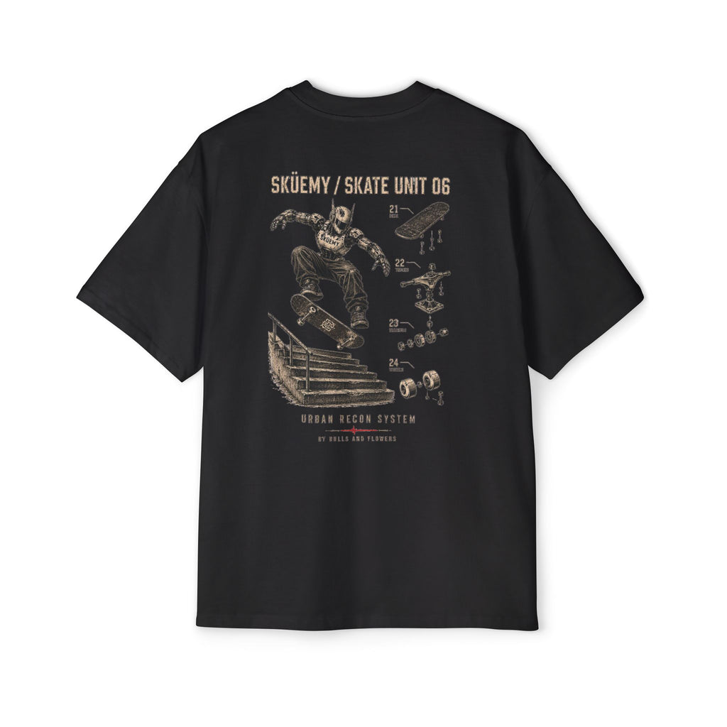 Bulls and Flowers - Sküemy - Unit 06 Skateboard Illustration T-Shirt / Draft 2021