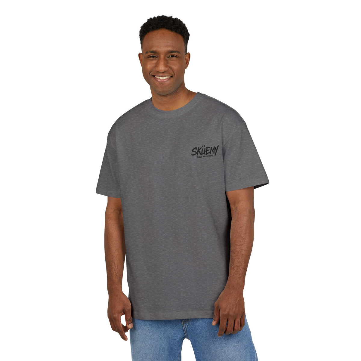 Bulls and Flowers  SKÜEMY Cyber Skull Heavy Oversize Tee