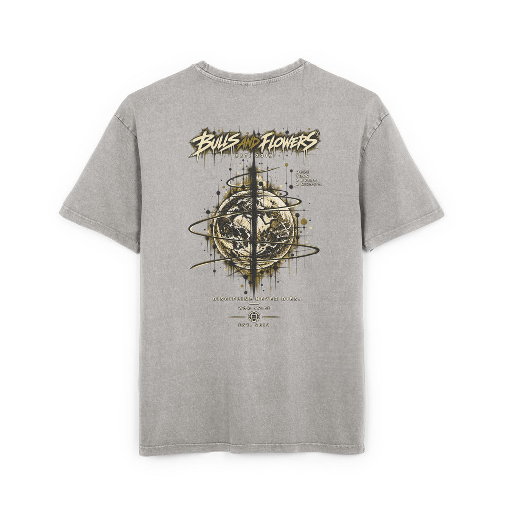 Bulls and Flowers Graphic T-Shirt | Acid Wash Oversize Shirt