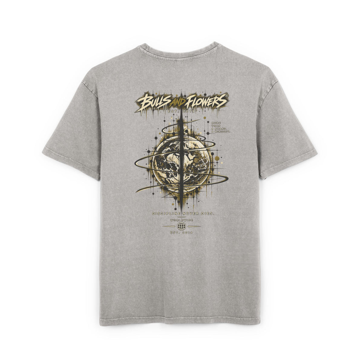 Bulls and Flowers Graphic T-Shirt | Acid Wash Oversize Shirt