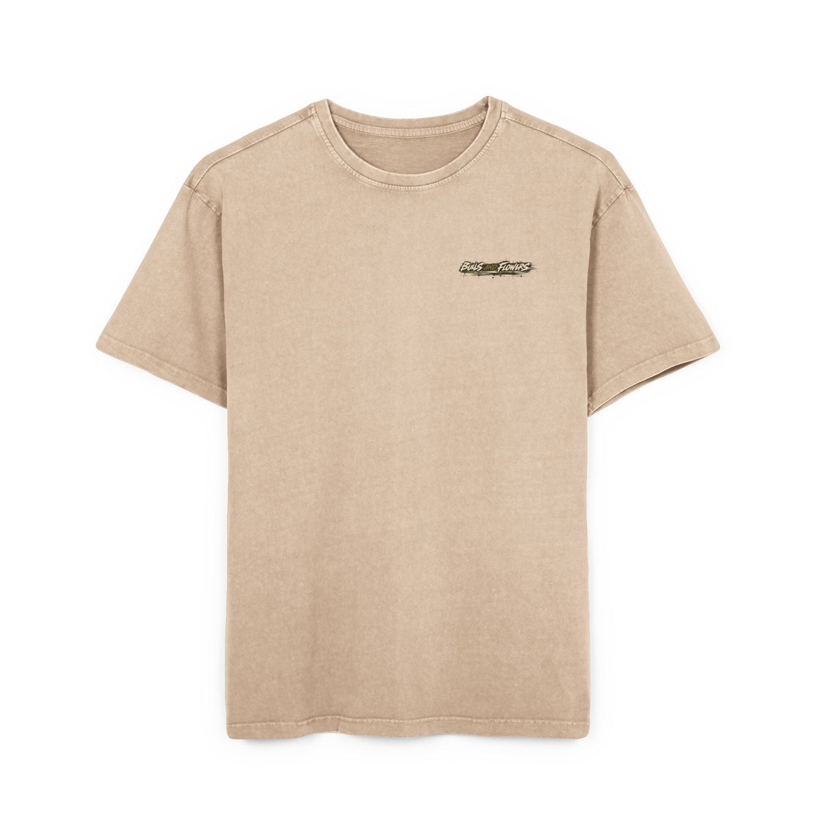 Bulls and Flowers Graphic Tee | Acid Wash Oversize Shirt