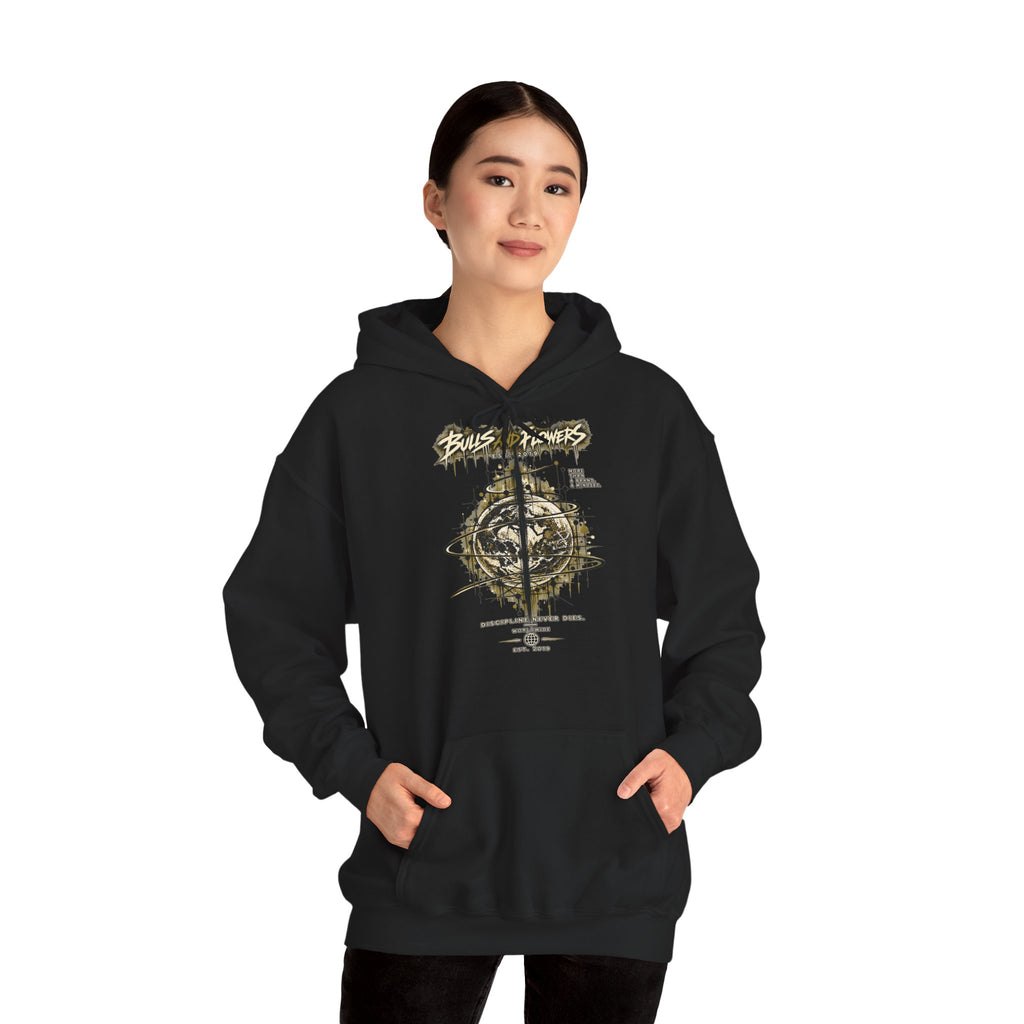 BaF Distressed Compass Skull -huppari