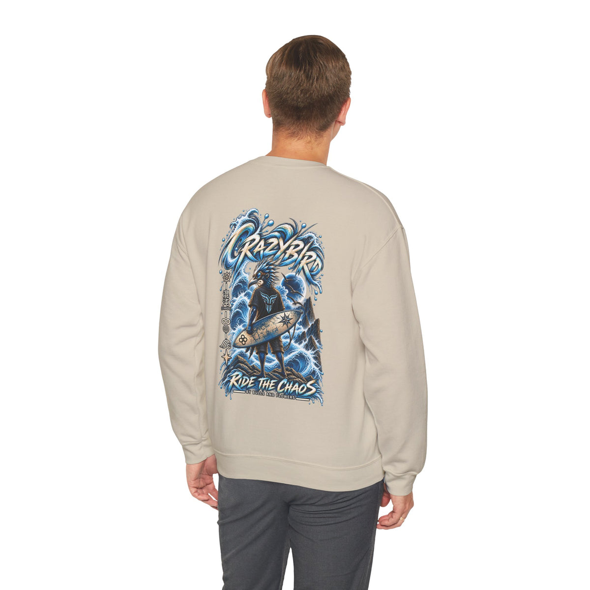 Crazybird Ride the Chaos – Unisex Streetwear Sweatshirt | Bulls and Flowers