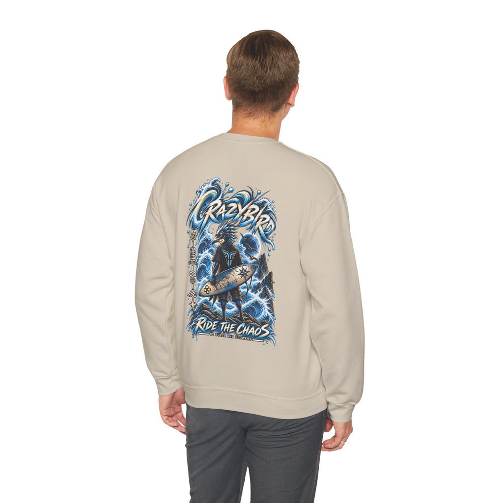 Crazybird Ride the Chaos – Unisex Streetwear Sweatshirt | Bulls and Flowers