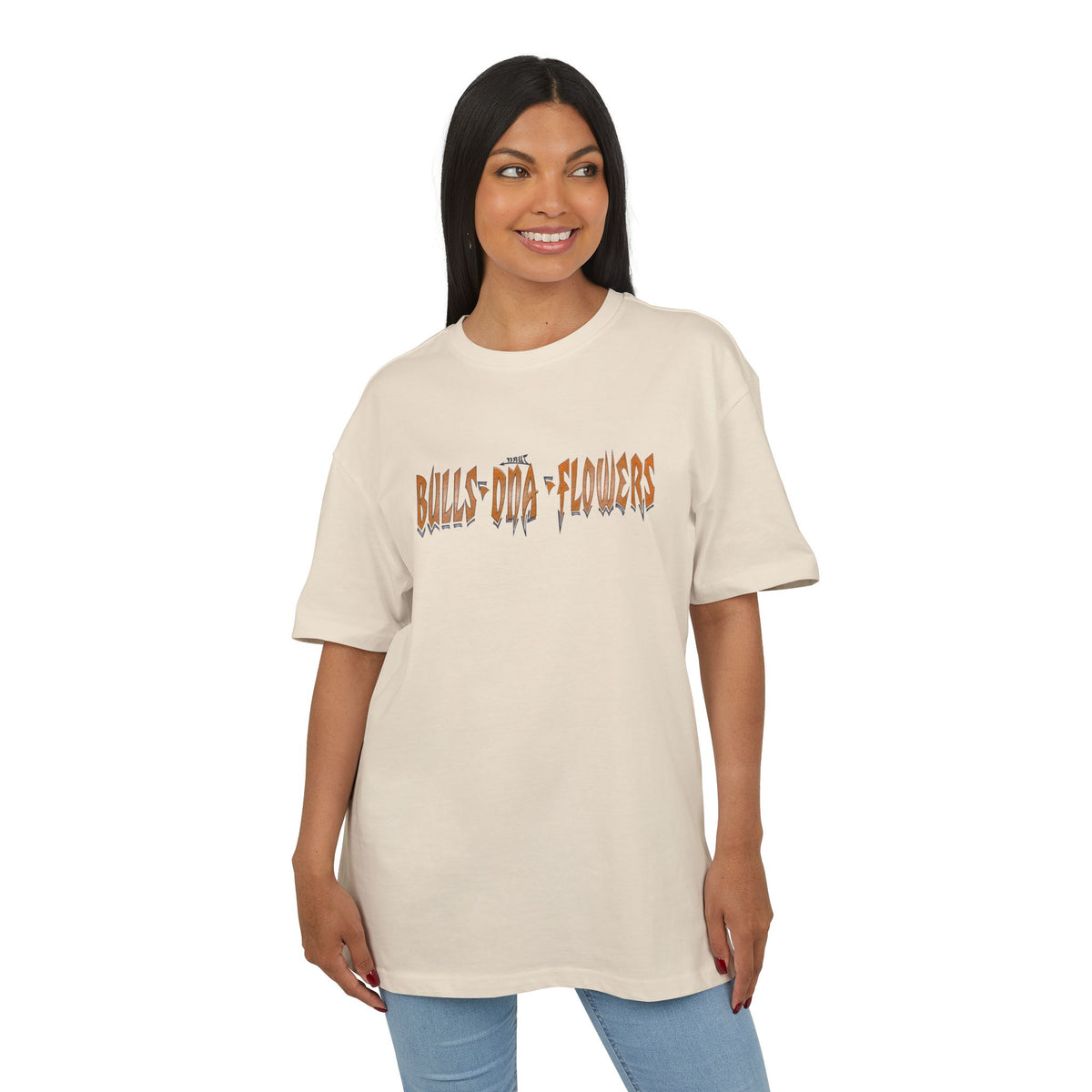 Bulls and Flowers Retro Drip – Oversize Unisex T-Shirt